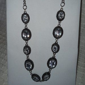 Women's large gemstone fashion necklace 26"